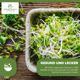 BIO Brokkoli Sprossen Samen (50g) - Microgreens Saatgut ideal für die Anzucht von knackigen Keimsprossen - HappySeed