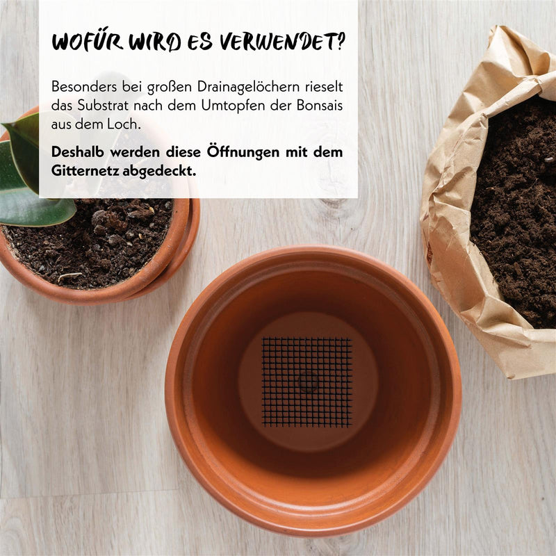 10er Set Bonsai Abdecknetze aus Kunststoff, Schwarz