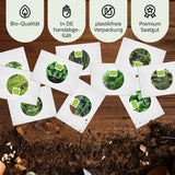 BIO Kräutersamen Set (10 Sorten) - Küchenkräuter Anzuchtset aus biologischem Anbau - HappySeed