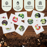 BIO Gemüsesamen Set (10 Sorten) - Gemüse Samen Anzuchtset aus biologischem Anbau - HappySeed