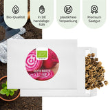 BIO Rote Beete Samen (Chioggia) - Rote Bete Saatgut aus biologischem Anbau (35 Korn) - HappySeed