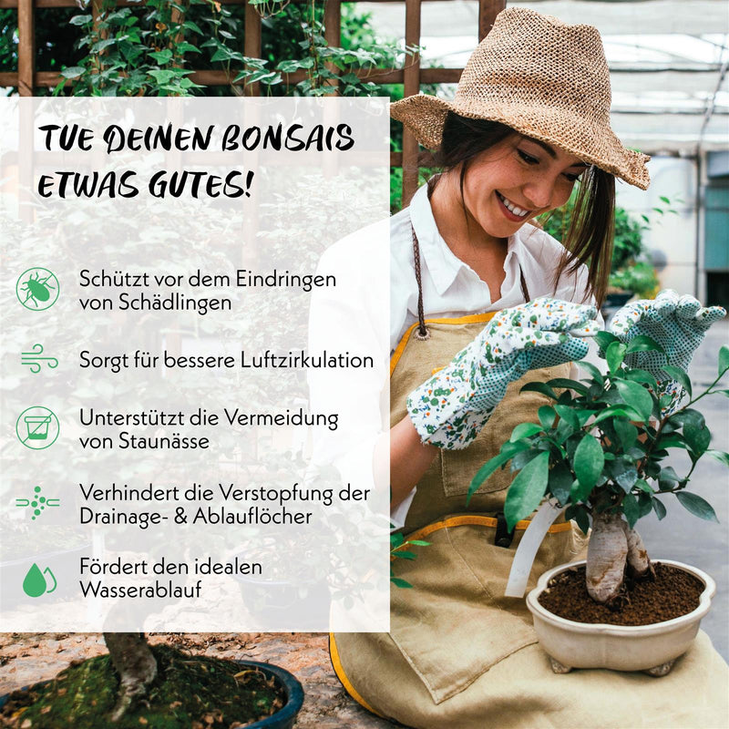 10er Set Bonsai Abdecknetze aus Kunststoff, Schwarz