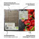 BIO Paprika Samen (California Wonder) - Rote Paprika Saatgut aus biologischem Anbau (10 Korn) - HappySeed