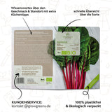 BIO Mangold Samen (Rhubarb) - Mangold Saatgut aus biologischem Anbau (25 Korn) - HappySeed
