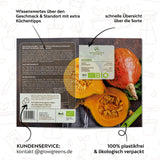 BIO Kürbis Samen (Hokkaido) - Kürbis Saatgut aus biologischem Anbau (5 Korn) - HappySeed