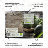 BIO Zucchini Samen Rund (Tondo di Nizza) - Zucchini Saatgut aus biologischem Anbau (5 Korn) - HappySeed