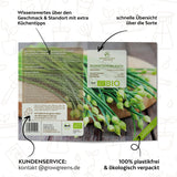 BIO Schnittknoblauch Samen - Küchenkräuter Saatgut aus biologischem Anbau (50 Korn) - HappySeed
