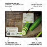 BIO Gurken Samen (Marketmore) - Salatgurke Saatgut aus biologischem Anbau (10 Korn) - HappySeed