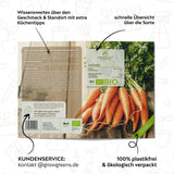 BIO Karotten Samen (Early Nantes) - Möhren Saatgut aus biologischem Anbau (500 Korn) - HappySeed