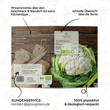 BIO Blumenkohl Samen (Schneeball) - Blumenkohl Saatgut aus biologischem Anbau (35 Korn) - HappySeed