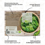 BIO Spinat Samen (Winterriese) - Winterspinat Saatgut aus biologischem Anbau (125 Korn) - HappySeed