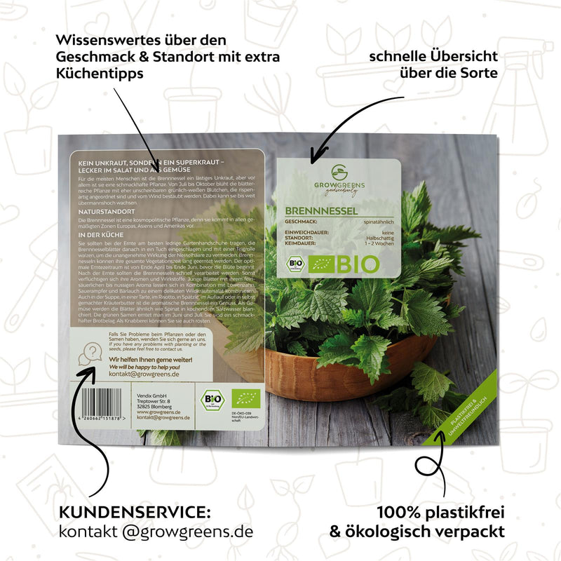 BIO Brennnesselsamen - Heilkräuter Saatgut aus biologischem Anbau (2000 Korn) - HappySeed