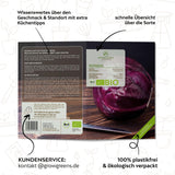 BIO Rotkohl Samen (Red Drumhead) - Rotkohl Saatgut aus biologischem Anbau (125 Korn) - HappySeed