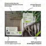 BIO Rettich Samen (Japanischer Daikon) - Rettich Saatgut aus biologischem Anbau (50 Korn) - HappySeed
