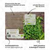 BIO Petersilie Samen glatt - Küchenkräuter Saatgut aus biologischem Anbau (300 Korn) - HappySeed