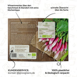 BIO Radieschen Samen (French Breakfast) - Radieschen Saatgut aus biologischem Anbau (75 Korn) - HappySeed