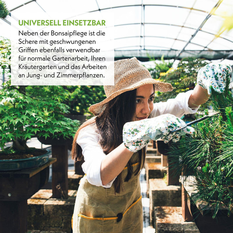 Scharfe Bonsai Schere aus Stahl - Traditionelles Bonsai Werkzeug für eine professionelle Bonsai-Zucht - ideal für Knospen, Blätter &amp; Äste - HappySeed