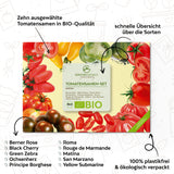 BIO Tomatensamen Set (10 Sorten) - Tomaten Samen Anzuchtset aus biologischem Anbau - HappySeed