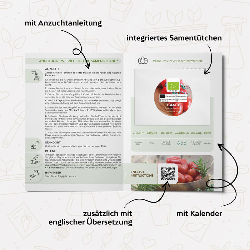 BIO Tomatensamen (Principe Borghese) - Tomaten Saatgut aus biologischem Anbau (10 Korn) - HappySeed