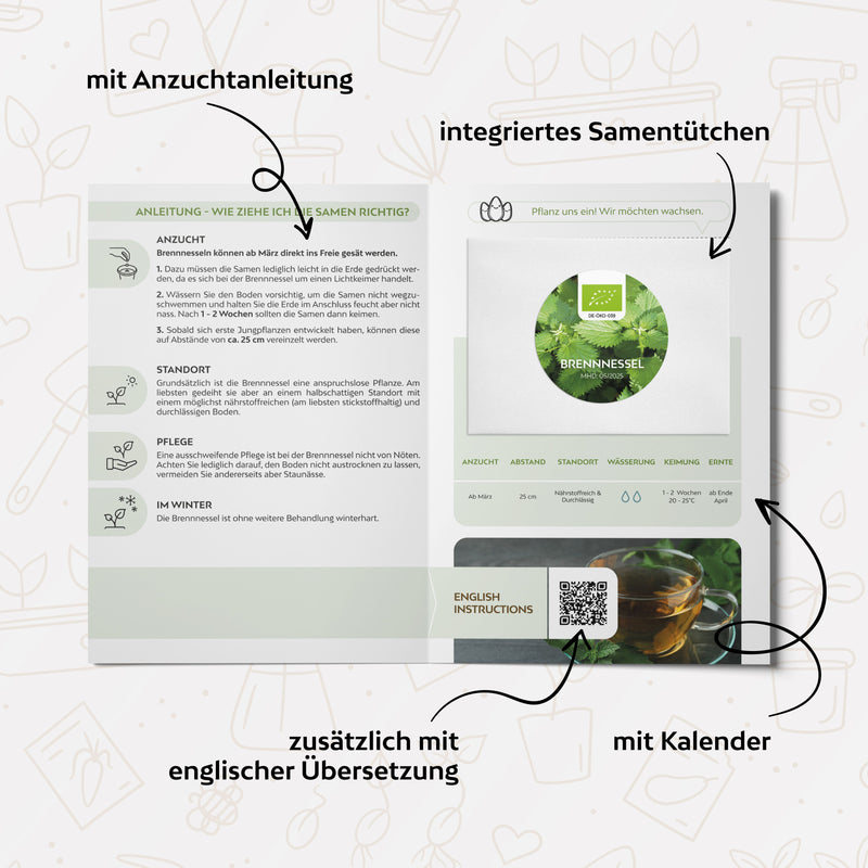 BIO Brennnesselsamen - Heilkräuter Saatgut aus biologischem Anbau (2000 Korn) - HappySeed