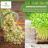 BIO Brokkoli Sprossen Samen (50g) - Microgreens Saatgut ideal für die Anzucht von knackigen Keimsprossen - HappySeed