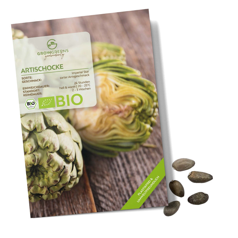 BIO Artischocken Samen (Imperial Star) - Artischocke Saatgut aus biologischem Anbau (5 Korn) - HappySeed