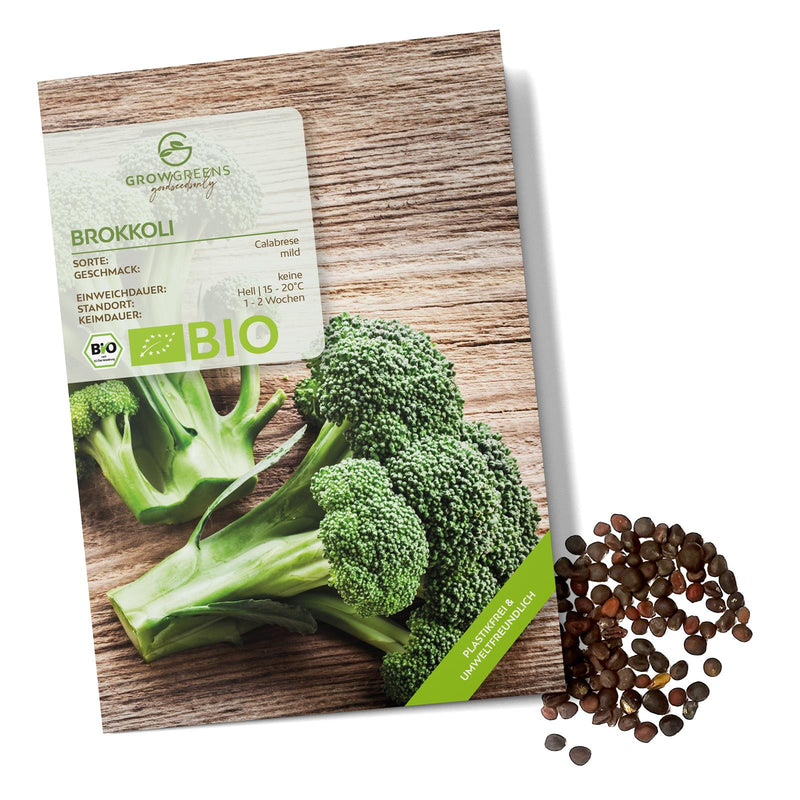 BIO Brokkoli Samen (Calabrese) - Brokkoli Saatgut aus biologischem Anbau (50 Korn) - HappySeed