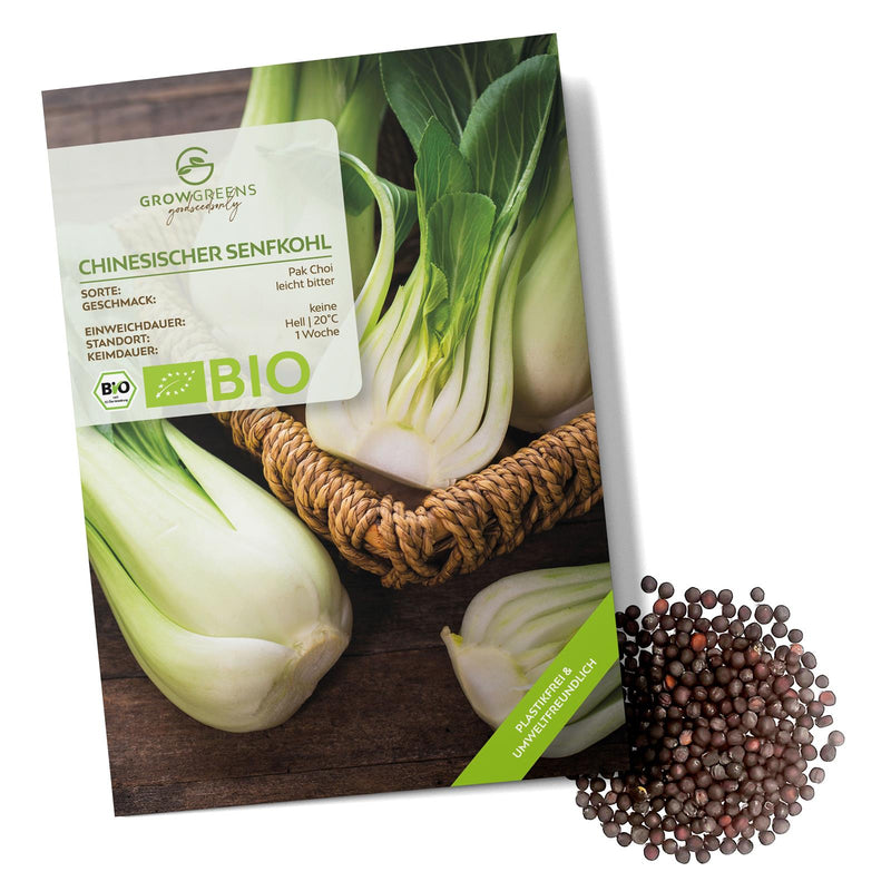 BIO Chinesischer Senfkohl Samen (Pak Choi) - Pak Choi Saatgut aus biologischem Anbau (150 Korn) - HappySeed