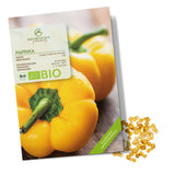 BIO Paprika Samen (Golden California Wonder) - Gelbe Paprika Saatgut aus biologischem Anbau (10 Korn) - HappySeed