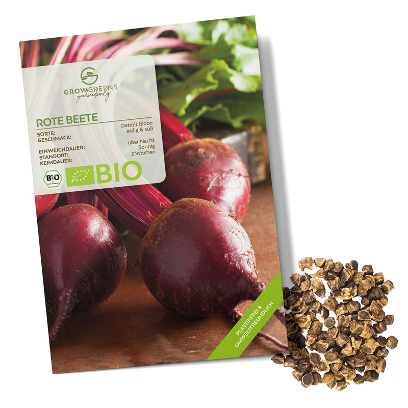 BIO Rote Beete Samen (Detroit Globe) - Rote Bete Saatgut aus biologischem Anbau (50 Korn) - HappySeed